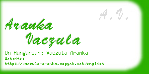 aranka vaczula business card